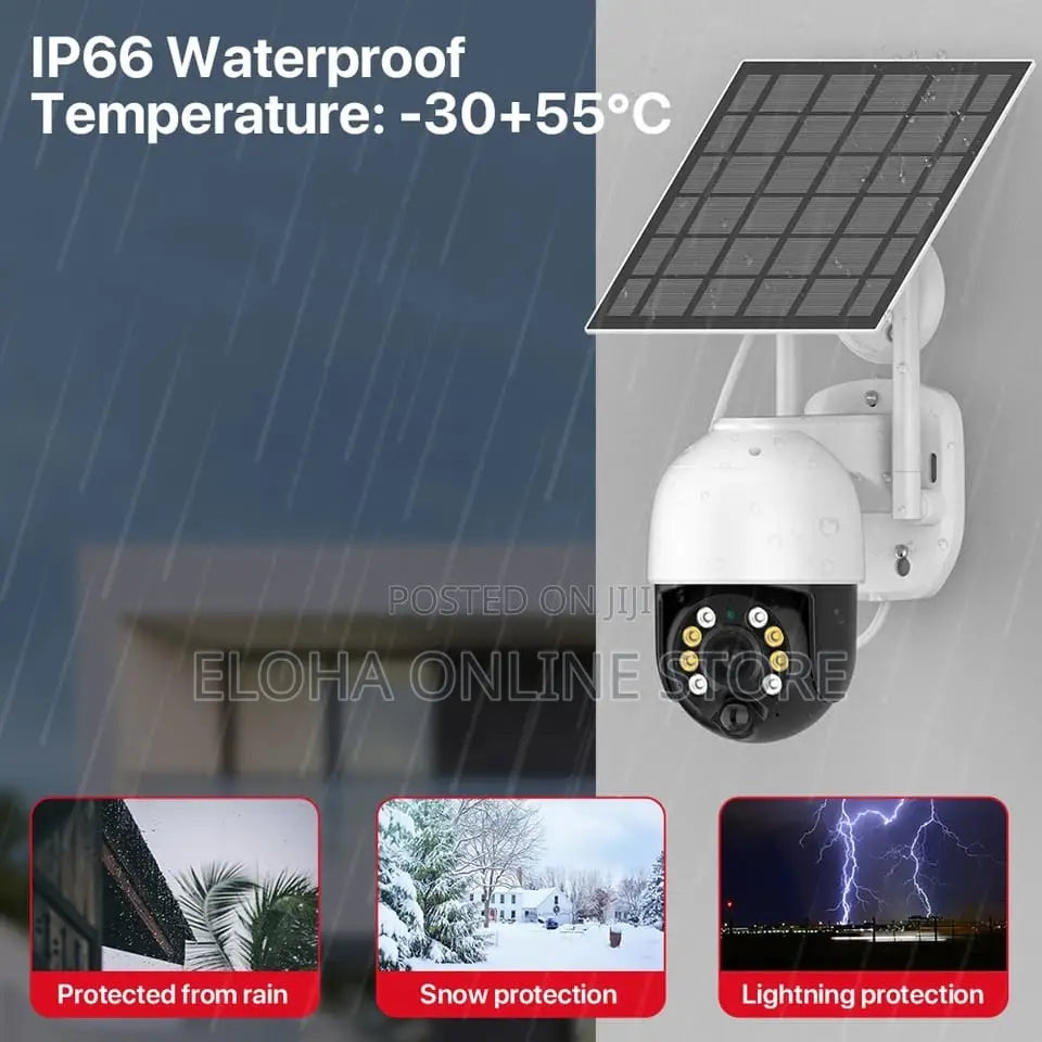 4G LTE Cellular Security Camera Includes SD&2 SIM Cards, 2K Solar Outdoor Cam Wireless Without WiFi Needed, 360° Live View, Color Night Vision, PIR Motion Detection&Siren Alert, 2 Way Talk, IP66
