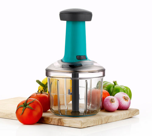  Kitchen Food Chopper 1.5L , Steel Large Manual Hand-Press Vegetable Chopper Mixer Cutter
