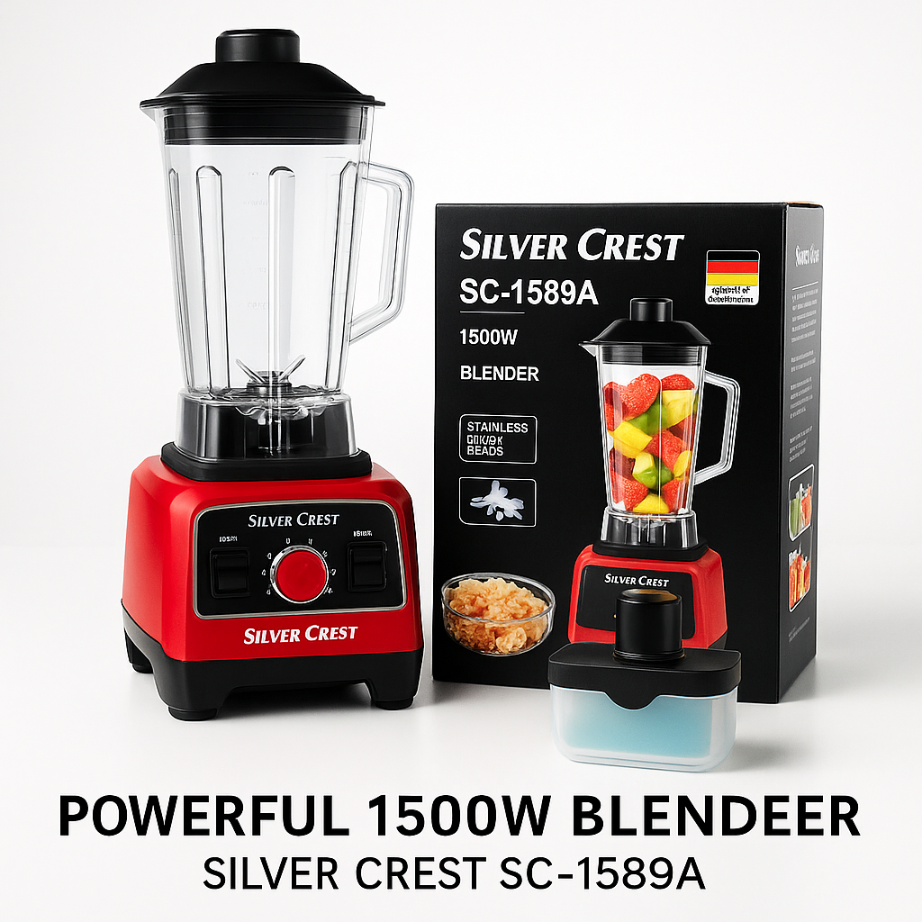 4-in-1 Kitchen Deal – Silver Crest Juicer (SC-1589A) + Grater + Cleaning Brush + Soap Pump | Free Delivery UAE