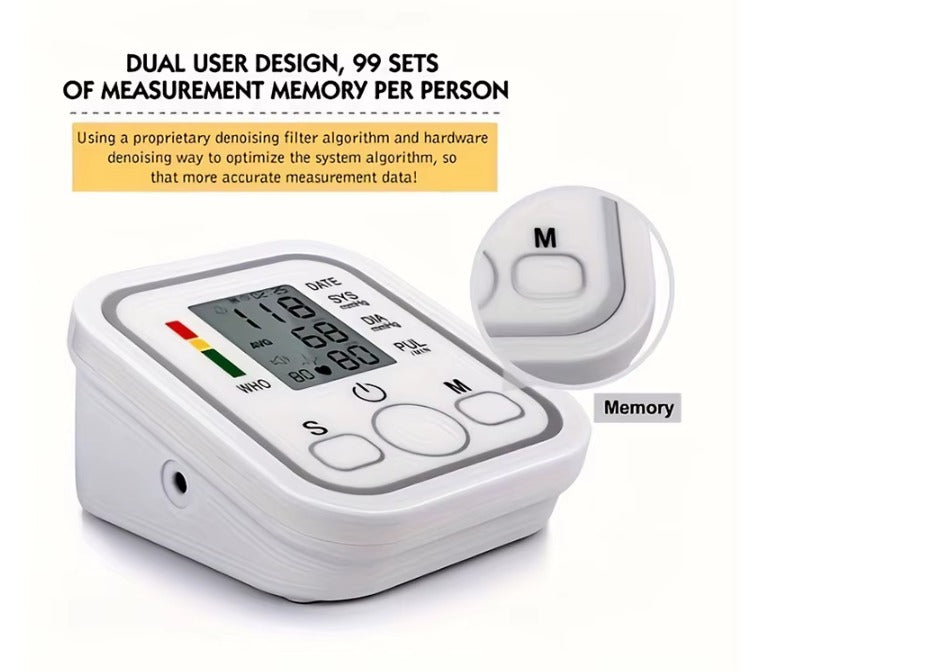 Automatic Blood Pressure Monitor, Clinically Validated, Blood Pressure Machine with Arrhythmia Detection & Colour-Coded Risk Indicator according to WHO standards