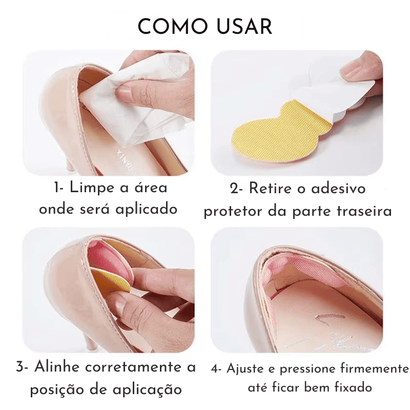 Protetor de Calcanhar Antideslizante com Silicone – Alívio Imediato em Qualquer Sapato