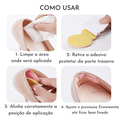 Protetor de Calcanhar Antideslizante com Silicone – Alívio Imediato em Qualquer Sapato