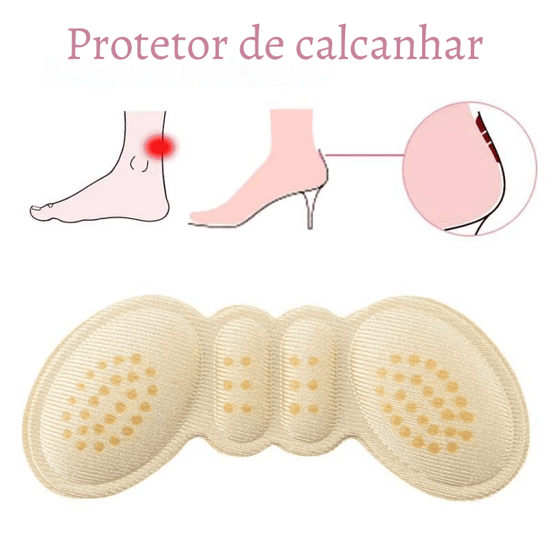 Protetor de Calcanhar Antideslizante com Silicone – Alívio Imediato em Qualquer Sapato