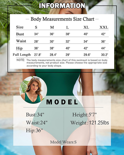 Shesways® Curve-Enhancing Plunge-Neck Tummy Control Swimsuit