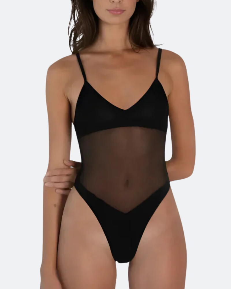 Sheways® One-Piece Tan Through Swimsuit