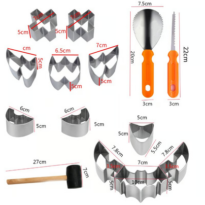 Halloween Pumpkin & Cookie Moulds – 7-Piece Stainless Steel Set