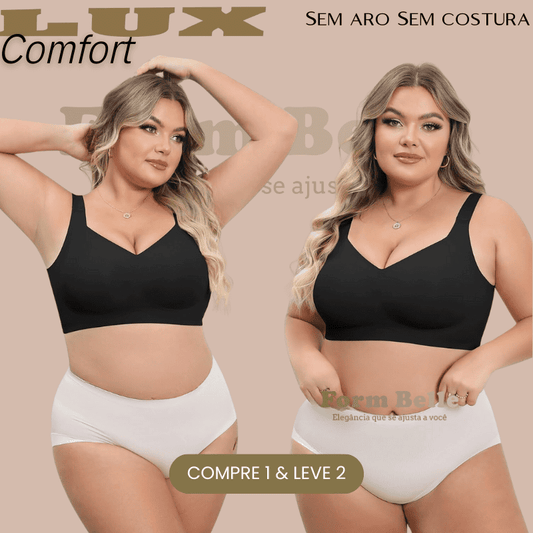 Sutiã Lux Comfort Sem Costura - Sustentação e Modelagem Perfeita [Compre 1 & Leve 2] + BRINDES