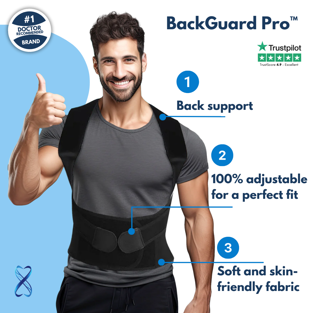 BackGuard Pro | Ultra-Durable Full Back Support Belt with Adjustable Suspenders