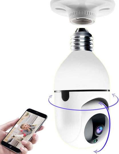Mini Indoor PTZ Wifi IP Camera With E27 Bulb Socket Easy Install Two Way Talk Remote Control By APP Ycc365plus
