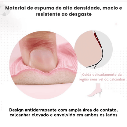 Protetor de Calcanhar Antideslizante com Silicone – Alívio Imediato em Qualquer Sapato