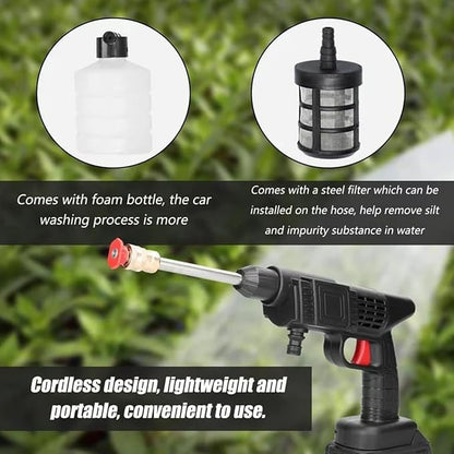 High Pressure Water CLEANING GUN, Portable Cordless Pressure Water Gun, Car Washer Cleaner with Adjustable 6 Modes Nozzle for Cleaning Garden...