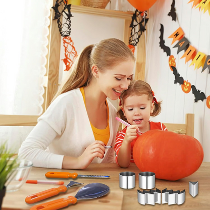 Halloween Pumpkin & Cookie Moulds – 7-Piece Stainless Steel Set