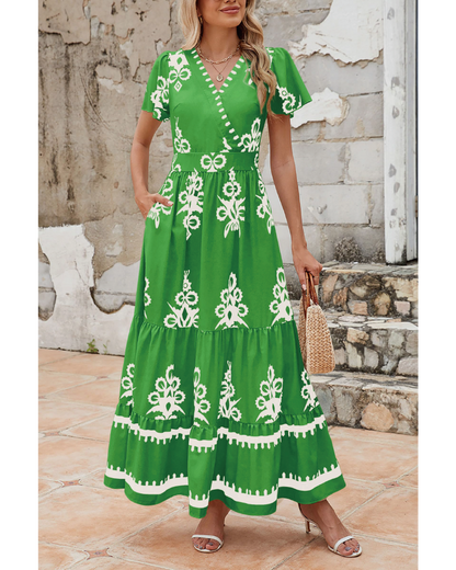 Shesways® LinenChic Wrap Maxi Dress