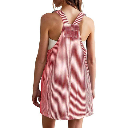 Casual Striped Denim Dress