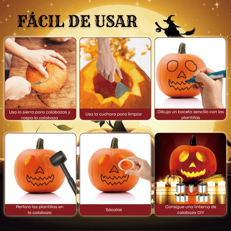 Halloween Pumpkin & Cookie Moulds – 7-Piece Stainless Steel Set