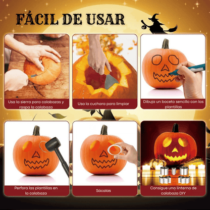 Halloween Pumpkin & Cookie Moulds – 7-Piece Stainless Steel Set